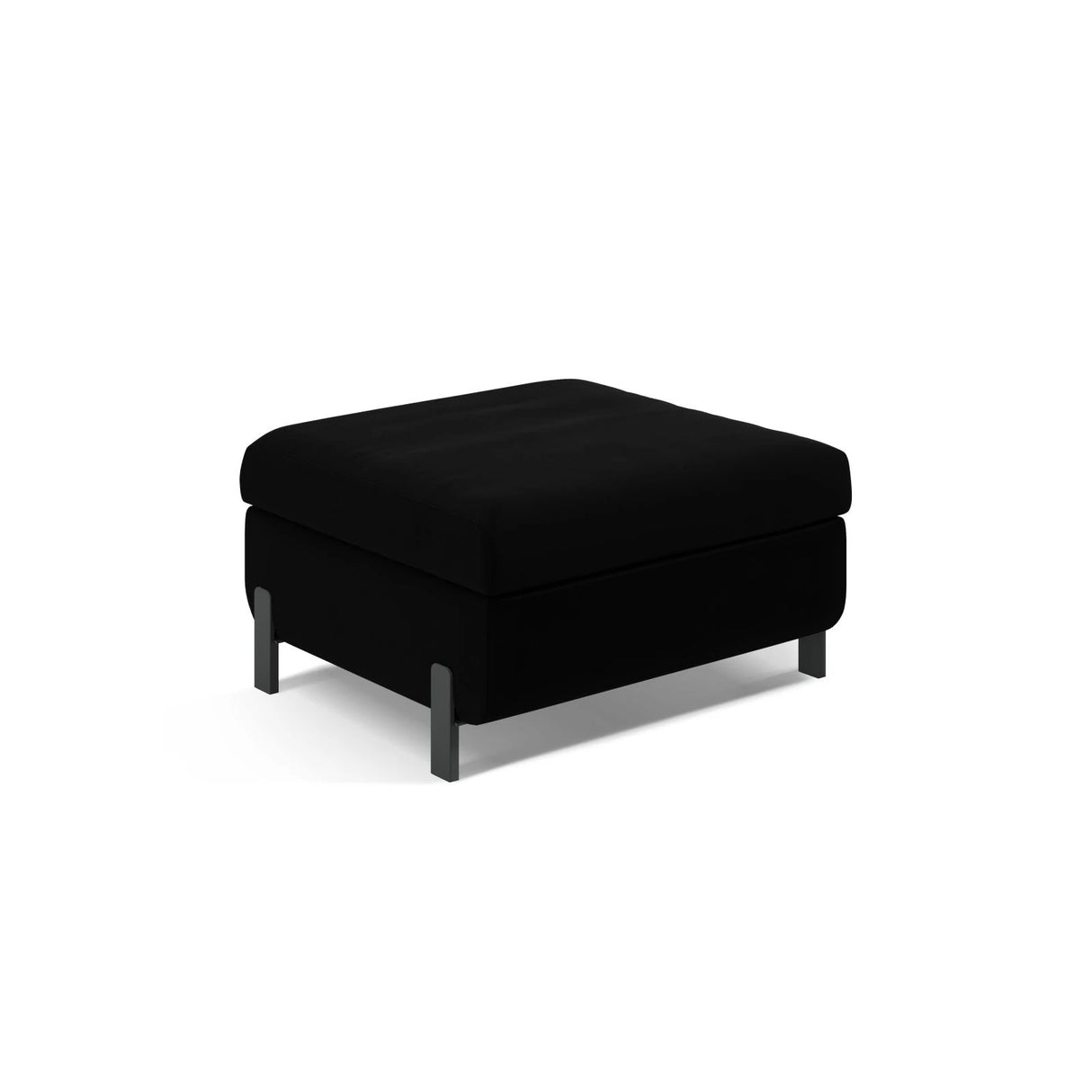 Gloria Pouf mit Bezug aus Samt (Sal19) in Schwarz, 87x72 cm – Bild 1