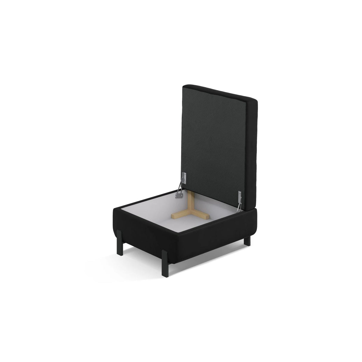 Gloria Pouf mit Bezug aus Samt (Sal19) in Schwarz, 87x72 cm – Bild 3