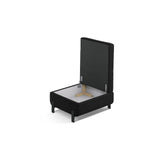 Gloria Pouf mit Bezug aus Samt (Sal19) in Schwarz, 87x72 cm – Bild 3