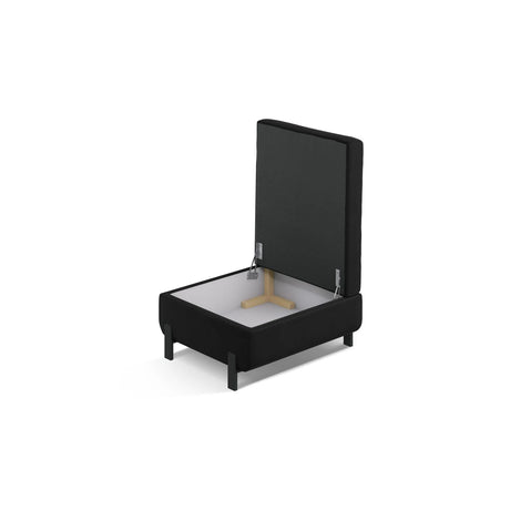 Gloria Pouf mit Bezug aus Samt (Sal19) in Schwarz, 87x72 cm – Bild 3