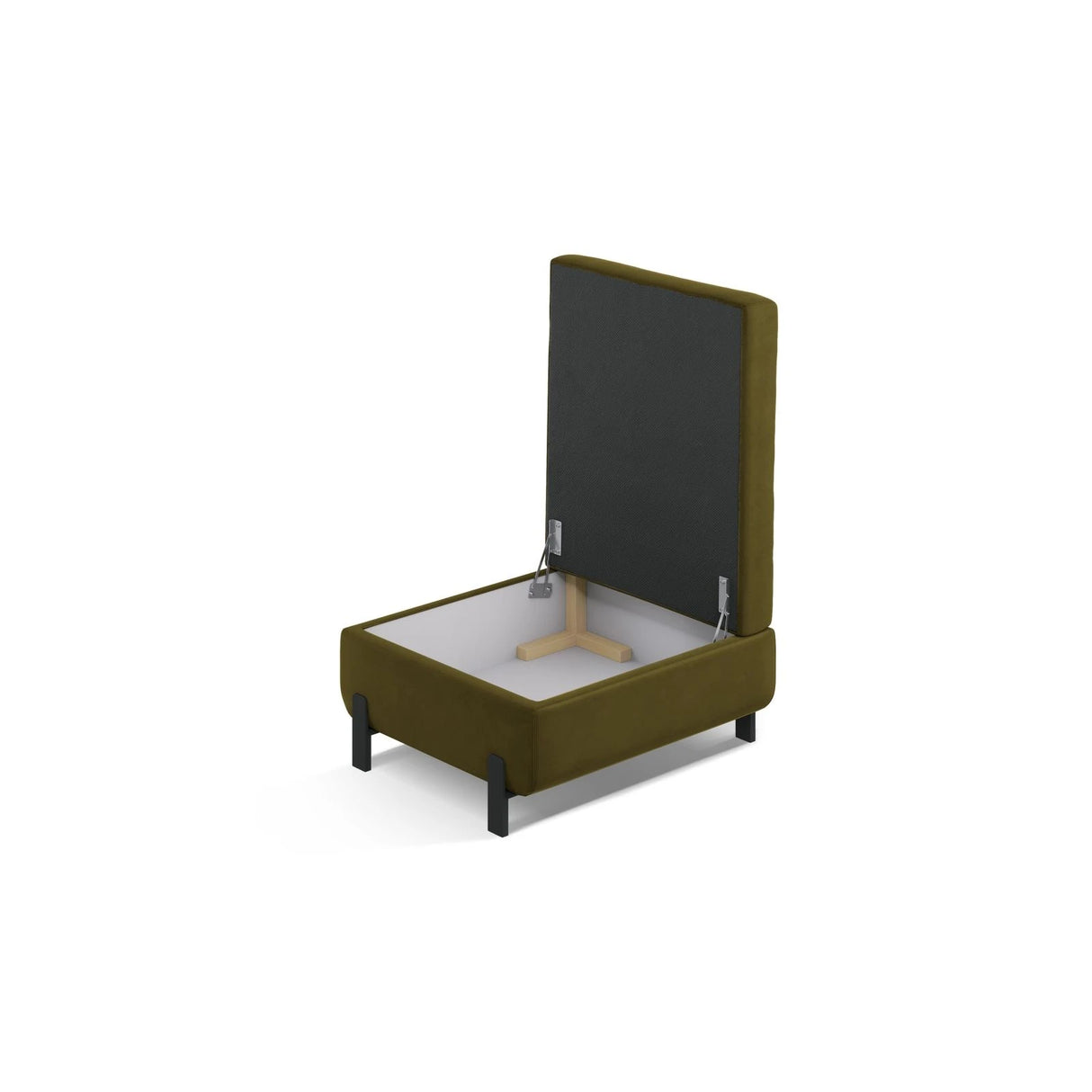 Gloria Pouf mit Bezug aus Samt (Sal8) in Grün, 87x72 cm – Bild 3