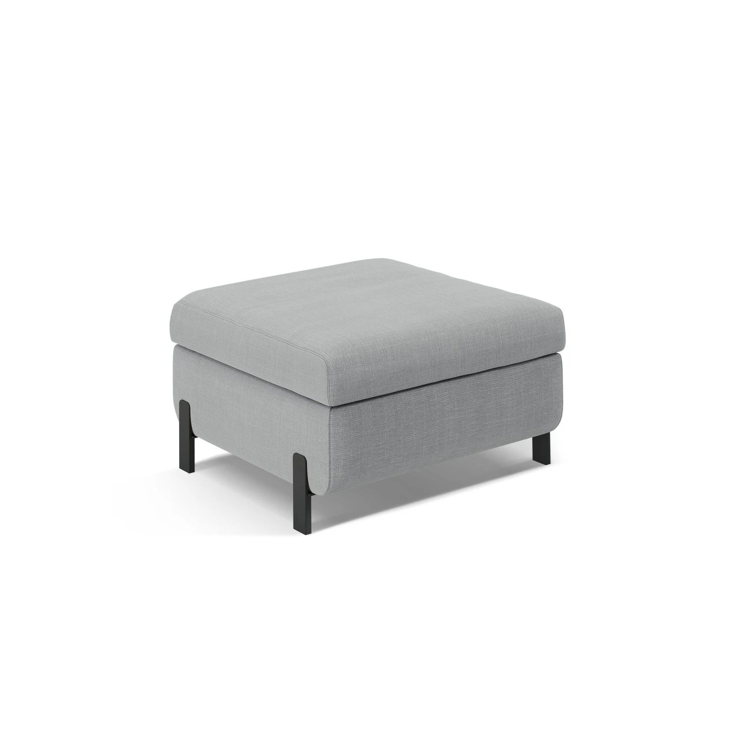 Gloria Pouf mit Bezug aus Strukturierter Stoff (Bjo06) in Hellgrau, 87x72 cm – Bild 1