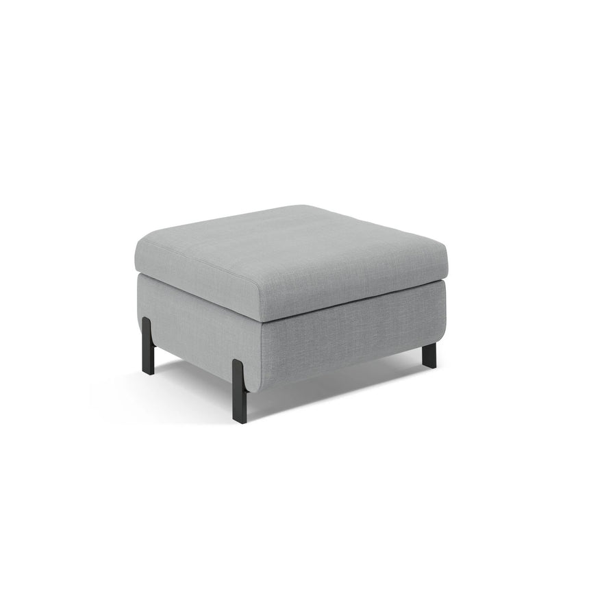 Gloria Pouf mit Bezug aus Strukturierter Stoff (Bjo06) in Hellgrau, 87x72 cm – Bild 1