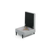 Gloria Pouf mit Bezug aus Strukturierter Stoff (Bjo06) in Hellgrau, 87x72 cm – Bild 3