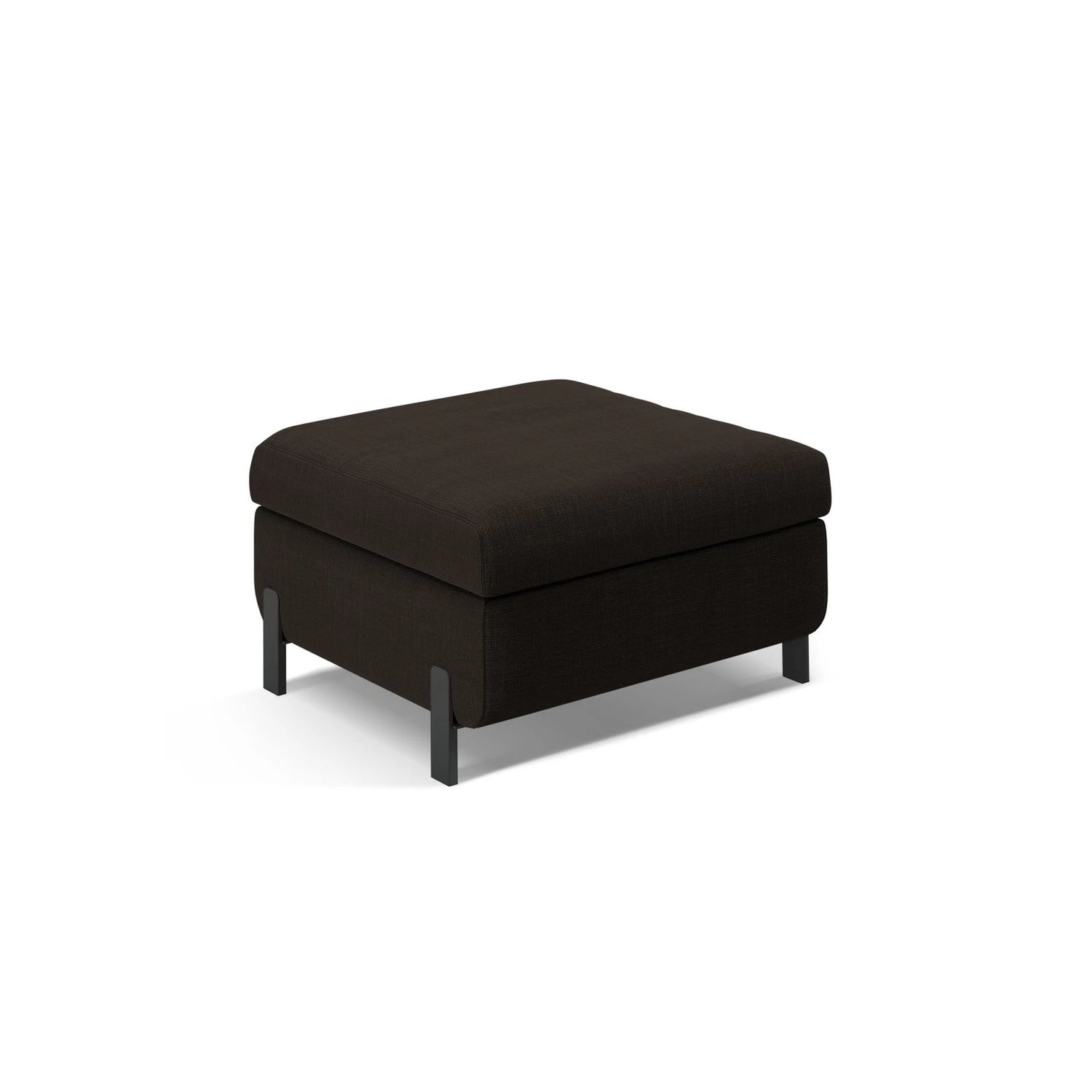 Gloria Pouf mit Bezug aus Strukturierter Stoff (Bjo16) in Dunkelgrau, 87x72 cm – Bild 1
