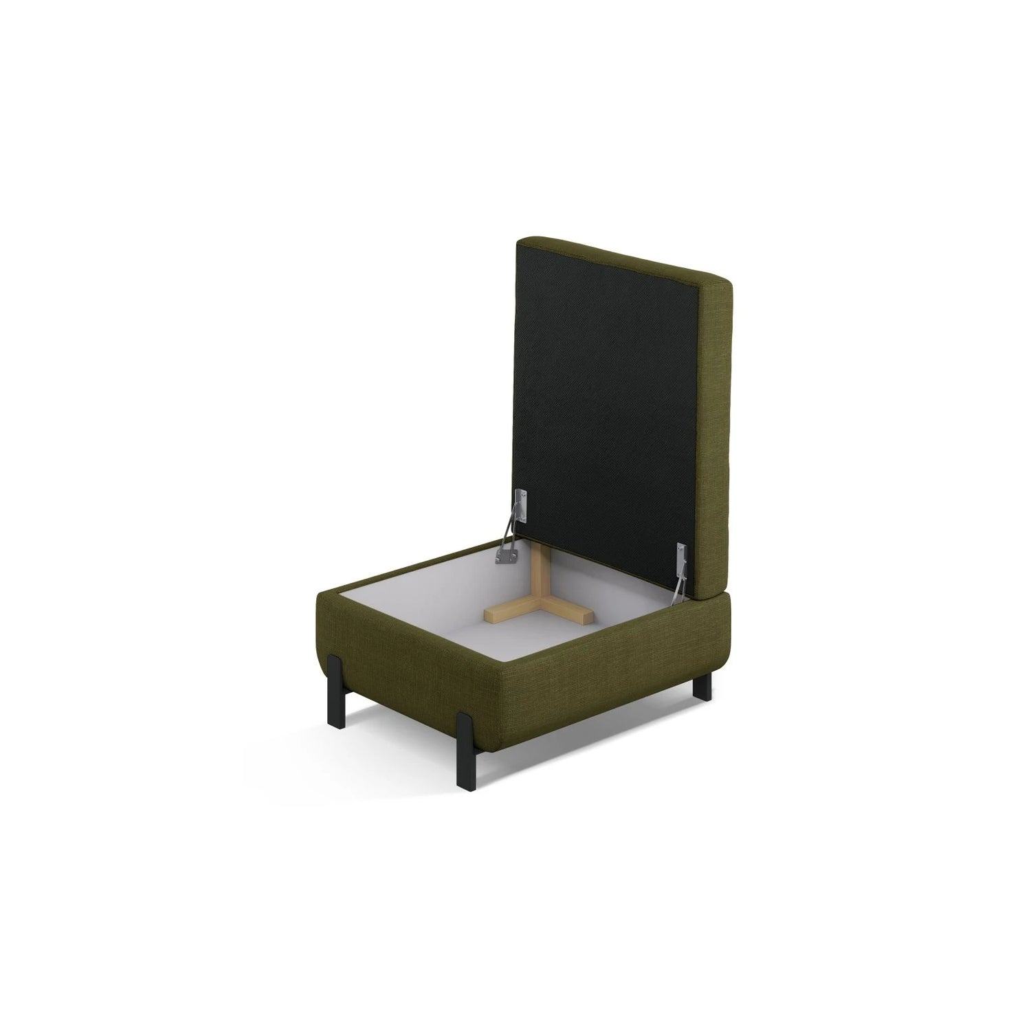 Gloria Pouf mit Bezug aus Strukturierter Stoff (Bjo77) in Grün, 87x72 cm – Bild 3
