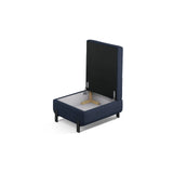 Gloria Pouf mit Bezug aus Strukturierter Stoff (Bjo86) in Blau, 87x72 cm – Bild 3