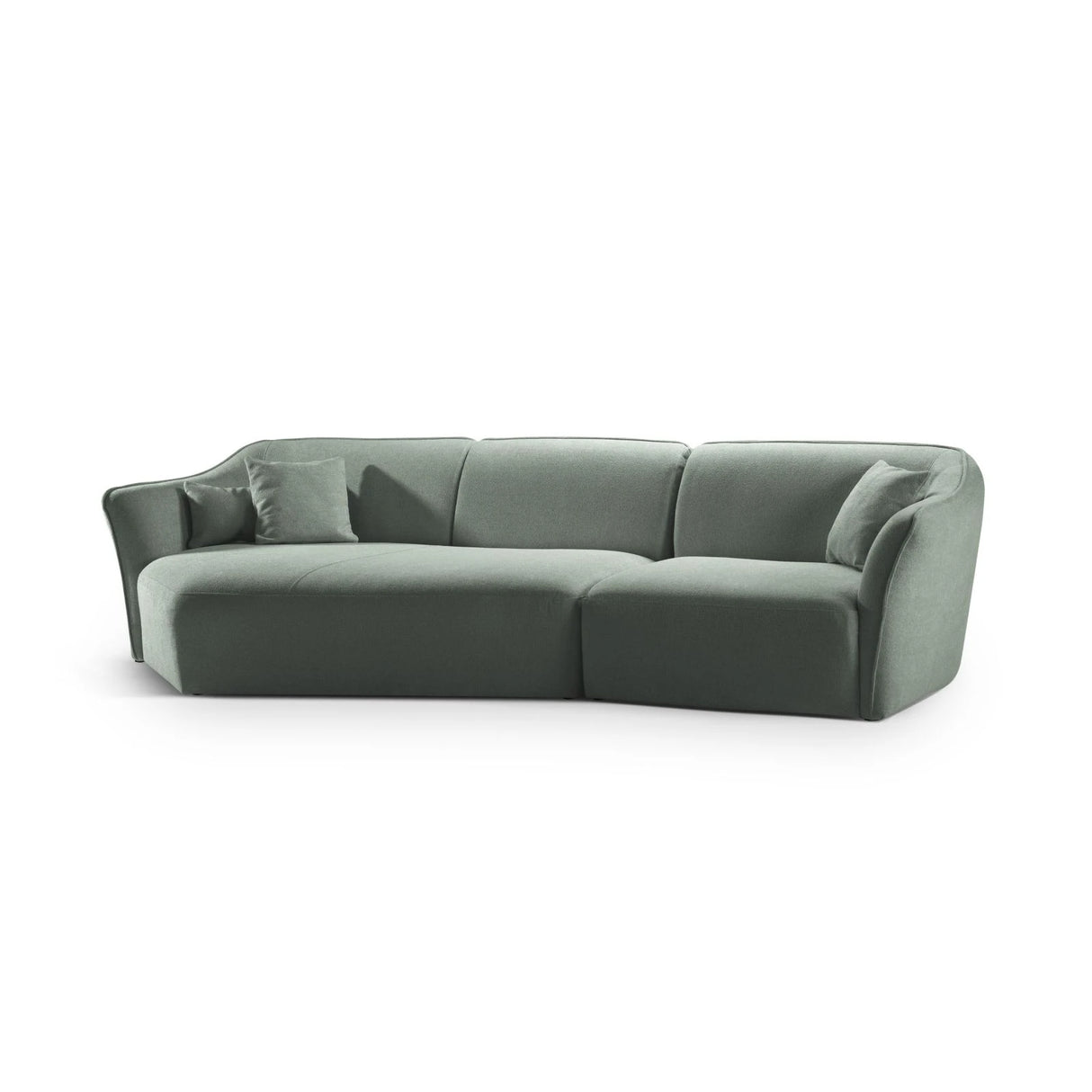 Hailey 5-Sitzer Ecksofa, Linke Seite, aus Boucle (Sic5) in Mint, 292x138 cm – Bild 4
