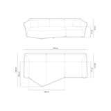 Hailey 5-Sitzer Ecksofa, Linke Seite, aus Boucle (Sic50) in Dunkelbeige, 292x138 cm – Bild 2