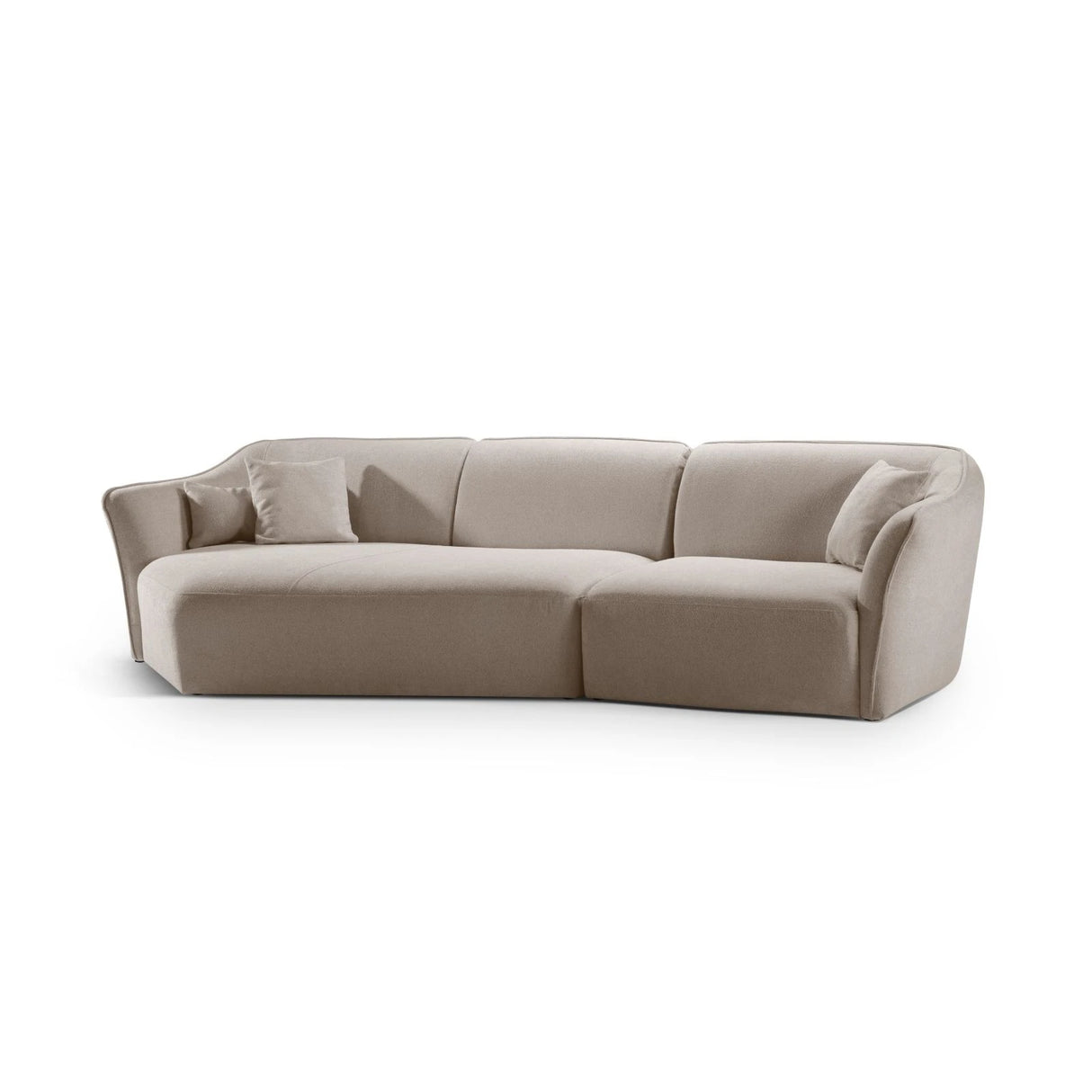 Hailey 5-Sitzer Ecksofa, Linke Seite, aus Boucle (Sic50) in Dunkelbeige, 292x138 cm – Bild 4