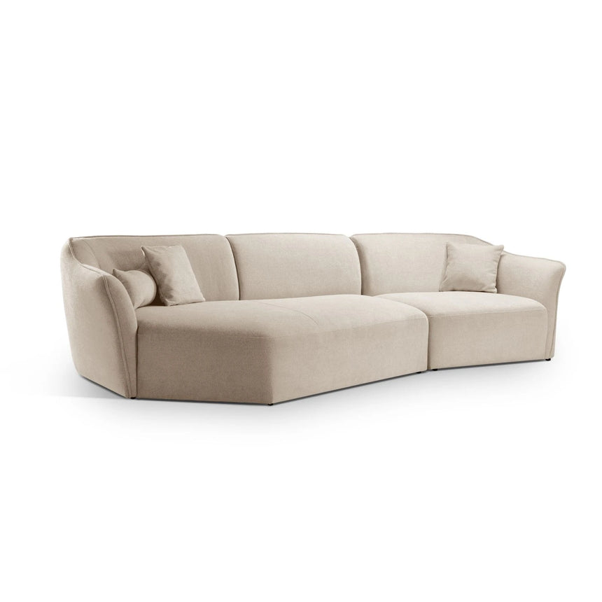 Hailey 5-Sitzer Ecksofa, Linke Seite, aus Boucle (Sic55) in Leichtes Beige, 292x138 cm – Bild 3