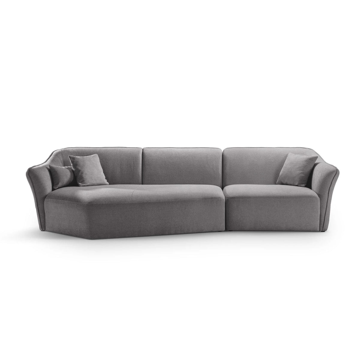 Hailey 5-Sitzer Ecksofa, Linke Seite, aus Boucle (Sic75) in Dunkelgrau, 292x138 cm – Bild 1
