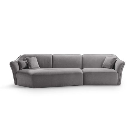 Hailey 5-Sitzer Ecksofa, Linke Seite, aus Boucle (Sic75) in Dunkelgrau, 292x138 cm – Bild 1