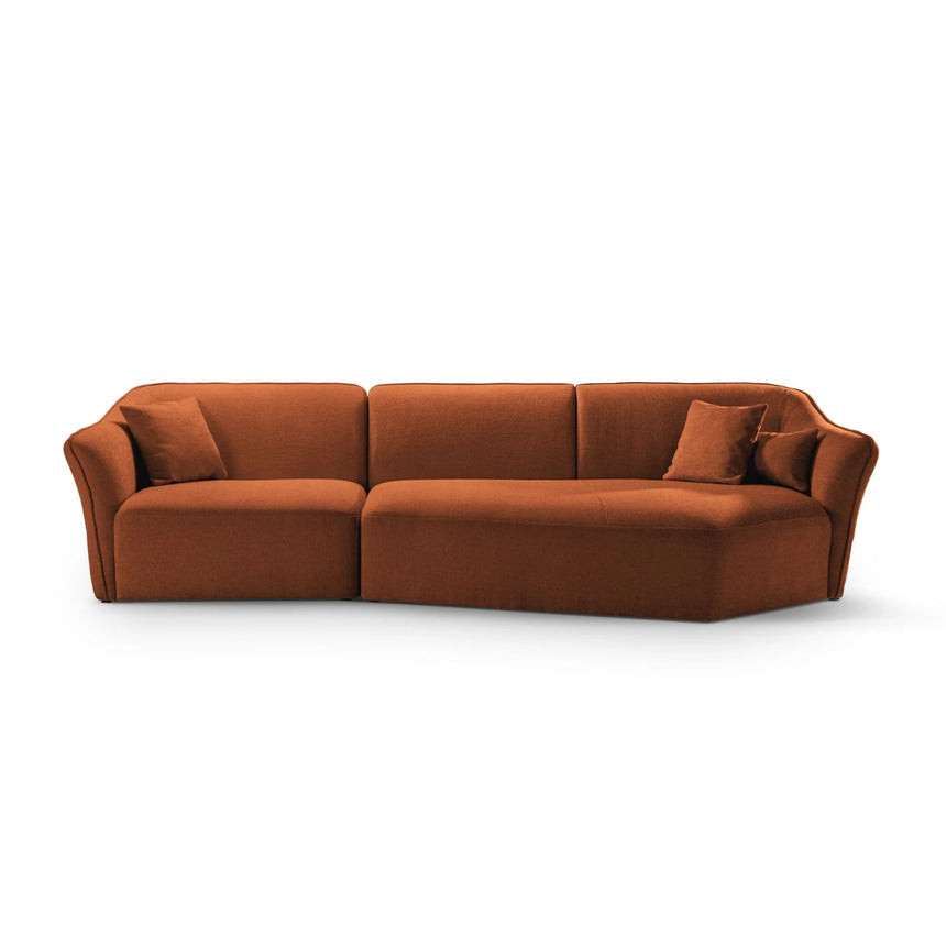 Hailey 5-Sitzer Ecksofa, Rechte Seite, aus Boucle (Sic30) in Ziegel, 292x138 cm – Bild 1