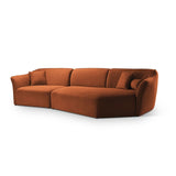 Hailey 5-Sitzer Ecksofa, Rechte Seite, aus Boucle (Sic30) in Ziegel, 292x138 cm – Bild 3