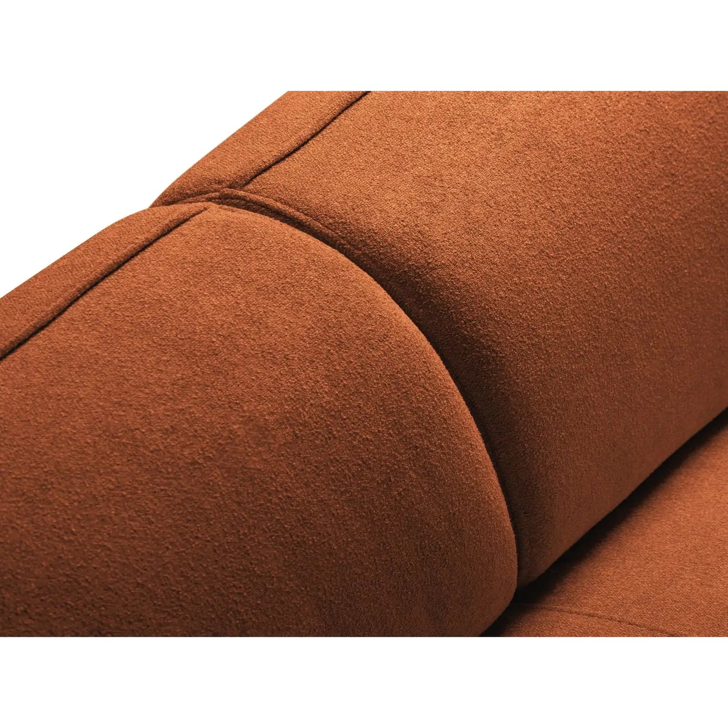 Hailey 5-Sitzer Ecksofa, Rechte Seite, aus Boucle (Sic30) in Ziegel, 292x138 cm – Bild 8