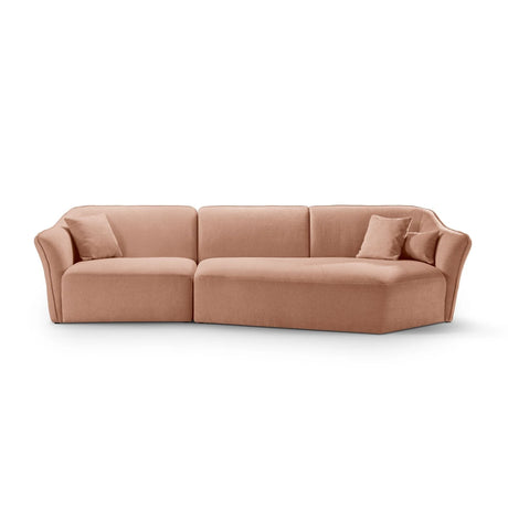 Hailey 5-Sitzer Ecksofa, Rechte Seite, aus Boucle (Sic35) in Peach, 292x138 cm – Bild 1