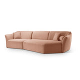 Hailey 5-Sitzer Ecksofa, Rechte Seite, aus Boucle (Sic35) in Peach, 292x138 cm – Bild 3