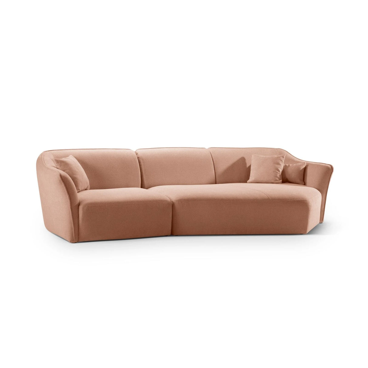 Hailey 5-Sitzer Ecksofa, Rechte Seite, aus Boucle (Sic35) in Peach, 292x138 cm – Bild 4