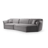 Hailey 5-Sitzer Ecksofa, Rechte Seite, aus Boucle (Sic75) in Dunkelgrau, 292x138 cm – Bild 3