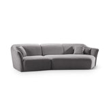 Hailey 5-Sitzer Ecksofa, Rechte Seite, aus Boucle (Sic75) in Dunkelgrau, 292x138 cm – Bild 4