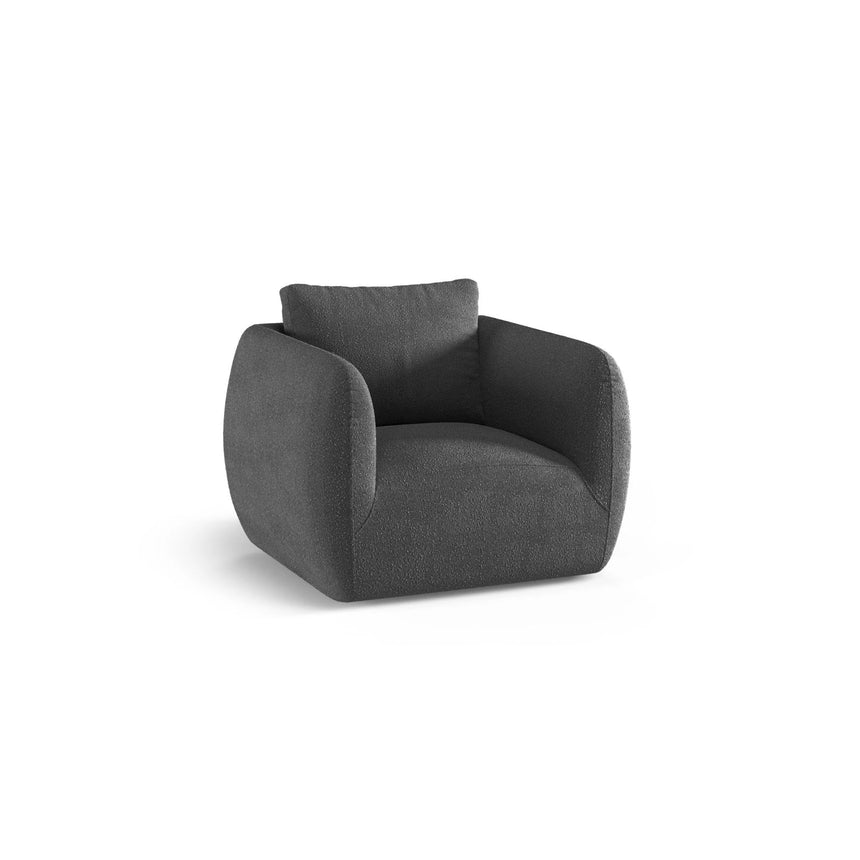 Iga Sessel aus Boucle (Baloo 2083) in Dunkelgrau, 95x87 cm – Bild 3