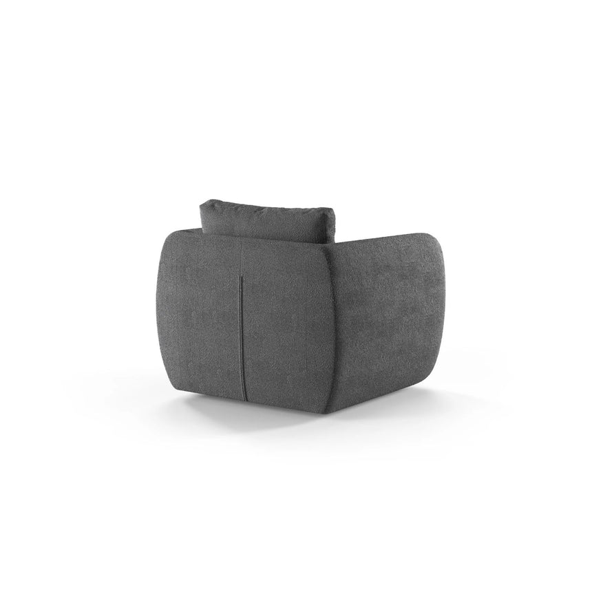 Iga Sessel aus Boucle (Baloo 2083) in Dunkelgrau, 95x87 cm – Bild 4