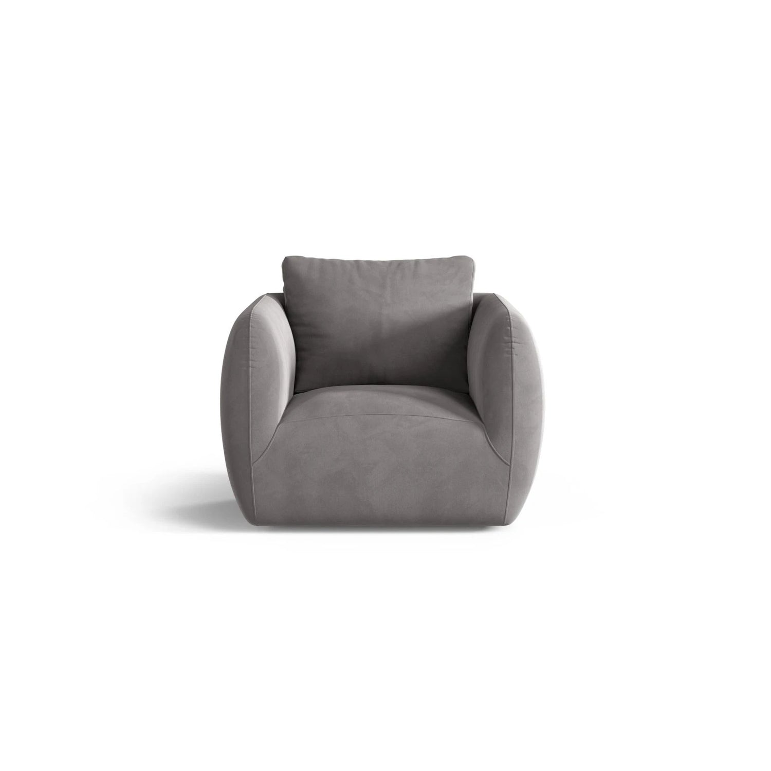 Iga Sessel aus Samt (Casino Ash) in Hellgrau, 95x87 cm – Bild 1