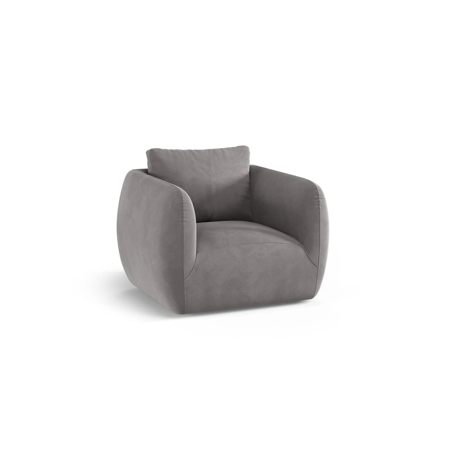 Iga Sessel aus Samt (Casino Ash) in Hellgrau, 95x87 cm – Bild 3
