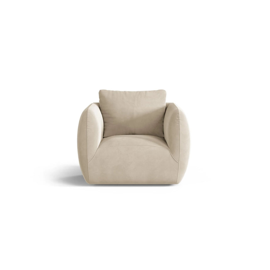 Iga Sessel aus Samt (Casino Sand) in Ecru, 95x87 cm – Bild 1