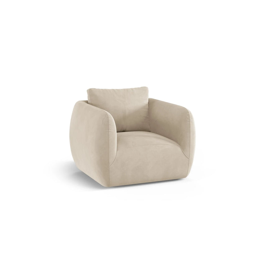 Iga Sessel aus Samt (Casino Sand) in Ecru, 95x87 cm – Bild 3
