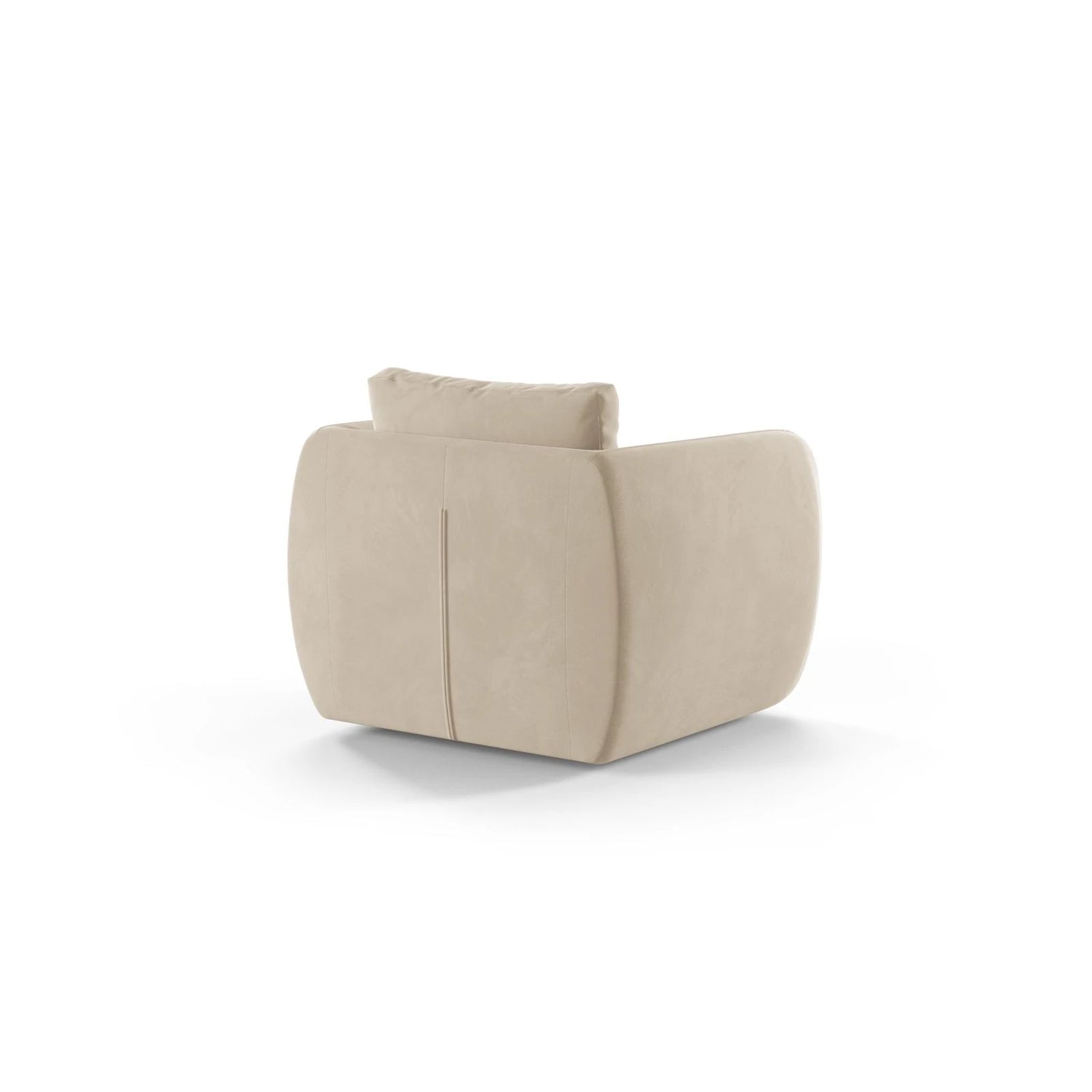 Iga Sessel aus Samt (Casino Sand) in Ecru, 95x87 cm – Bild 4