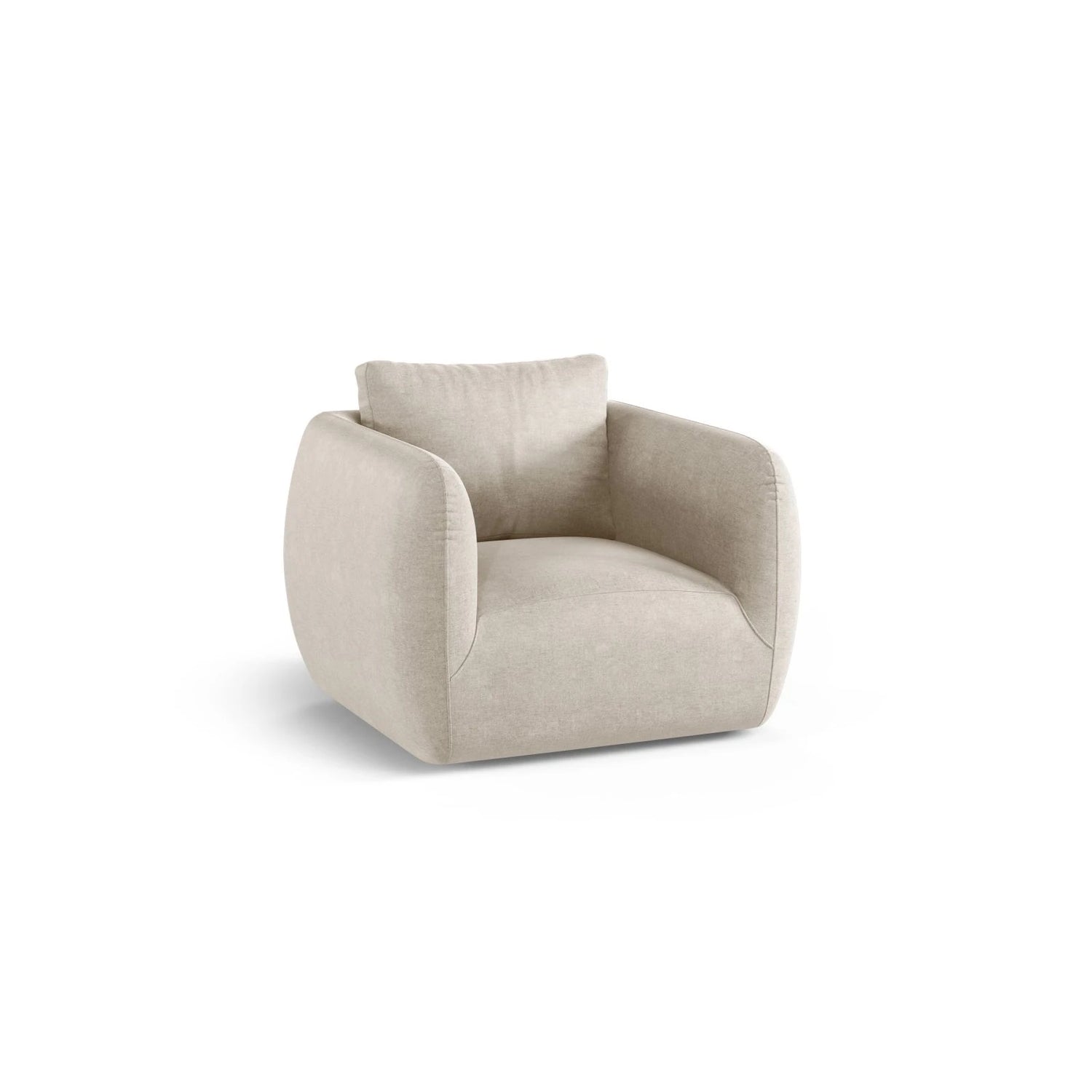 Iga Sessel aus Strukturierter Stoff (Wind 05) in Leichtes Beige, 95x87 cm – Bild 3