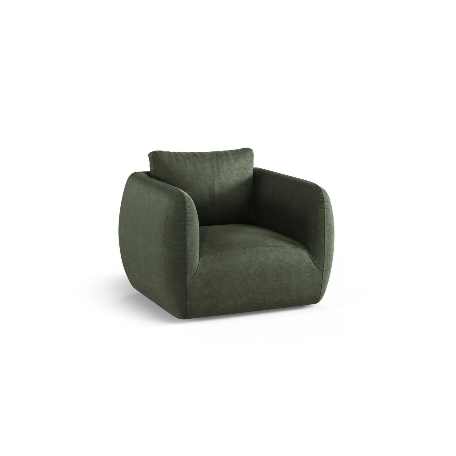 Iga Sessel aus Strukturierter Stoff (Wind 75) in Moosgrün, 95x87 cm – Bild 3