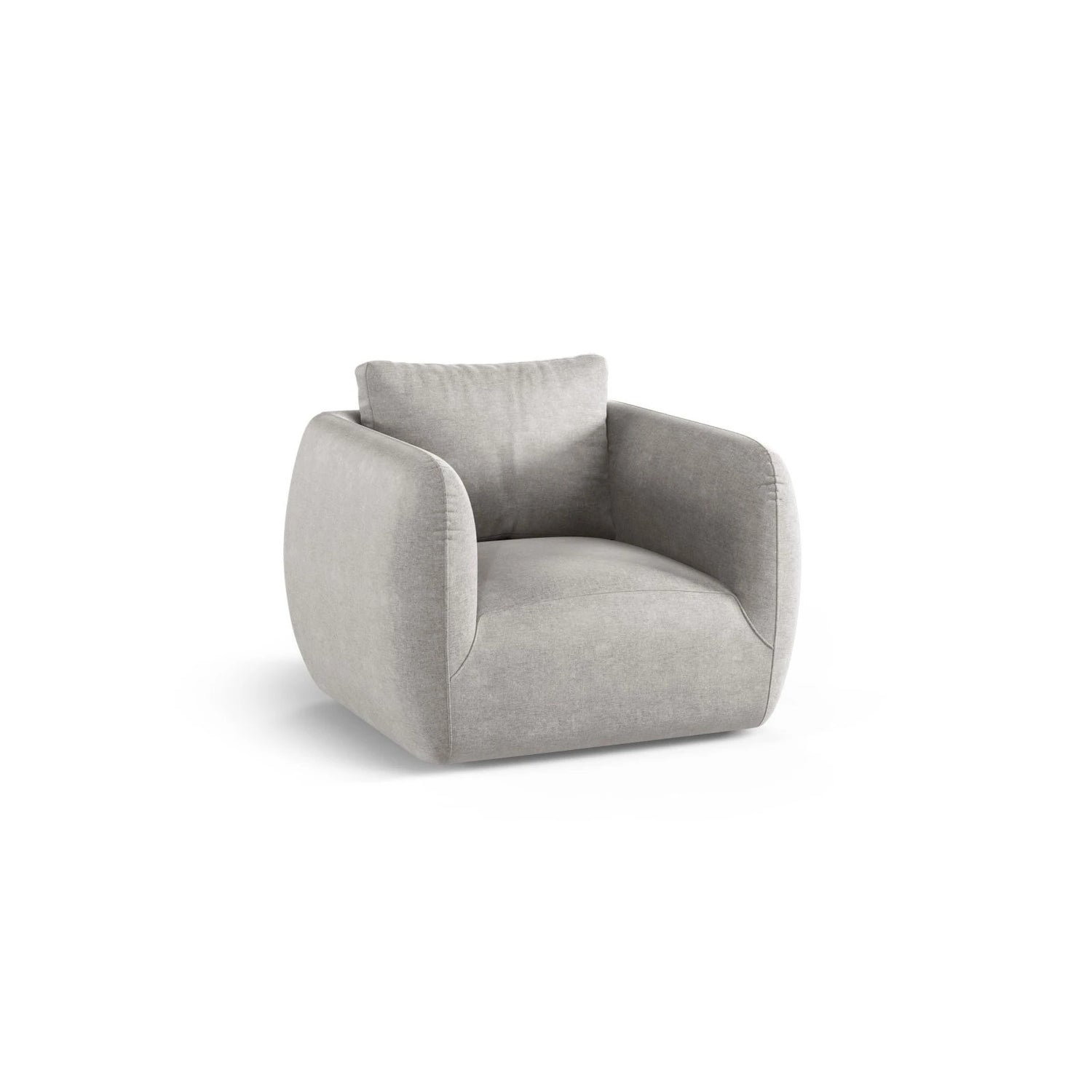 Iga Sessel aus Strukturierter Stoff (Wind 84) in Hellgrau, 95x87 cm – Bild 3
