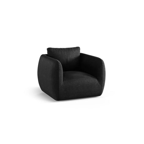Iga Sessel aus Strukturierter Stoff (Wind 99) in Schwarz, 95x87 cm – Bild 3