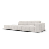 Jennifer 3-Sitzer Ecksofa, Linke Seite offen, mit Bezug aus Chenille (Haga 06) in Hellgrau, 262x102 cm – Bild 3