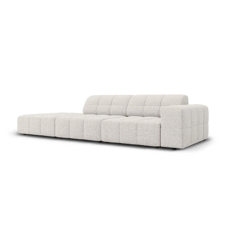 Jennifer 3-Sitzer Ecksofa, Linke Seite offen, mit Bezug aus Chenille (Haga 06) in Hellgrau, 262x102 cm – Bild 3