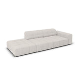 Jennifer 3-Sitzer Ecksofa, Linke Seite offen, mit Bezug aus Chenille (Haga 06) in Hellgrau, 262x102 cm – Bild 4