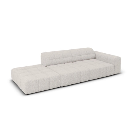 Jennifer 3-Sitzer Ecksofa, Linke Seite offen, mit Bezug aus Chenille (Haga 06) in Hellgrau, 262x102 cm – Bild 4