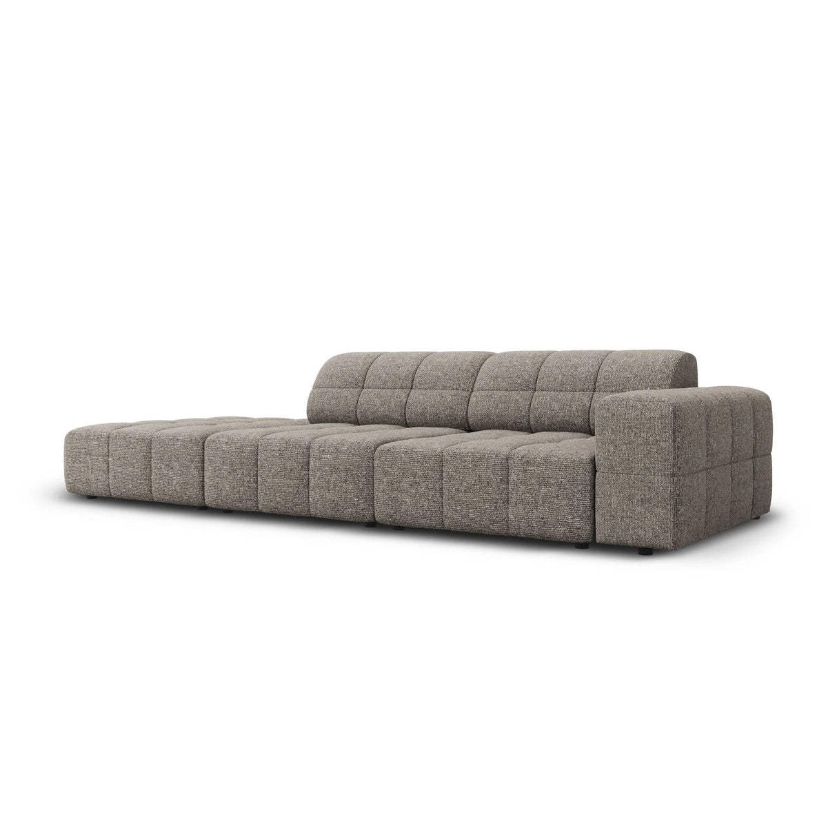 Jennifer 3-Sitzer Ecksofa, Linke Seite offen, mit Bezug aus Chenille (Haga 16) in Grau, 262x102 cm – Bild 3