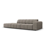 Jennifer 3-Sitzer Ecksofa, Linke Seite offen, mit Bezug aus Chenille (Haga 16) in Grau, 262x102 cm – Bild 3