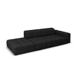 Jennifer 3-Sitzer Ecksofa, Linke Seite offen, mit Bezug aus Chenille (Haga 19) in Schwarz, 262x102 cm – Bild 4