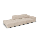 Jennifer 3-Sitzer Ecksofa, Linke Seite offen, mit Bezug aus Chenille (Haga 30) in Beige, 262x102 cm – Bild 4