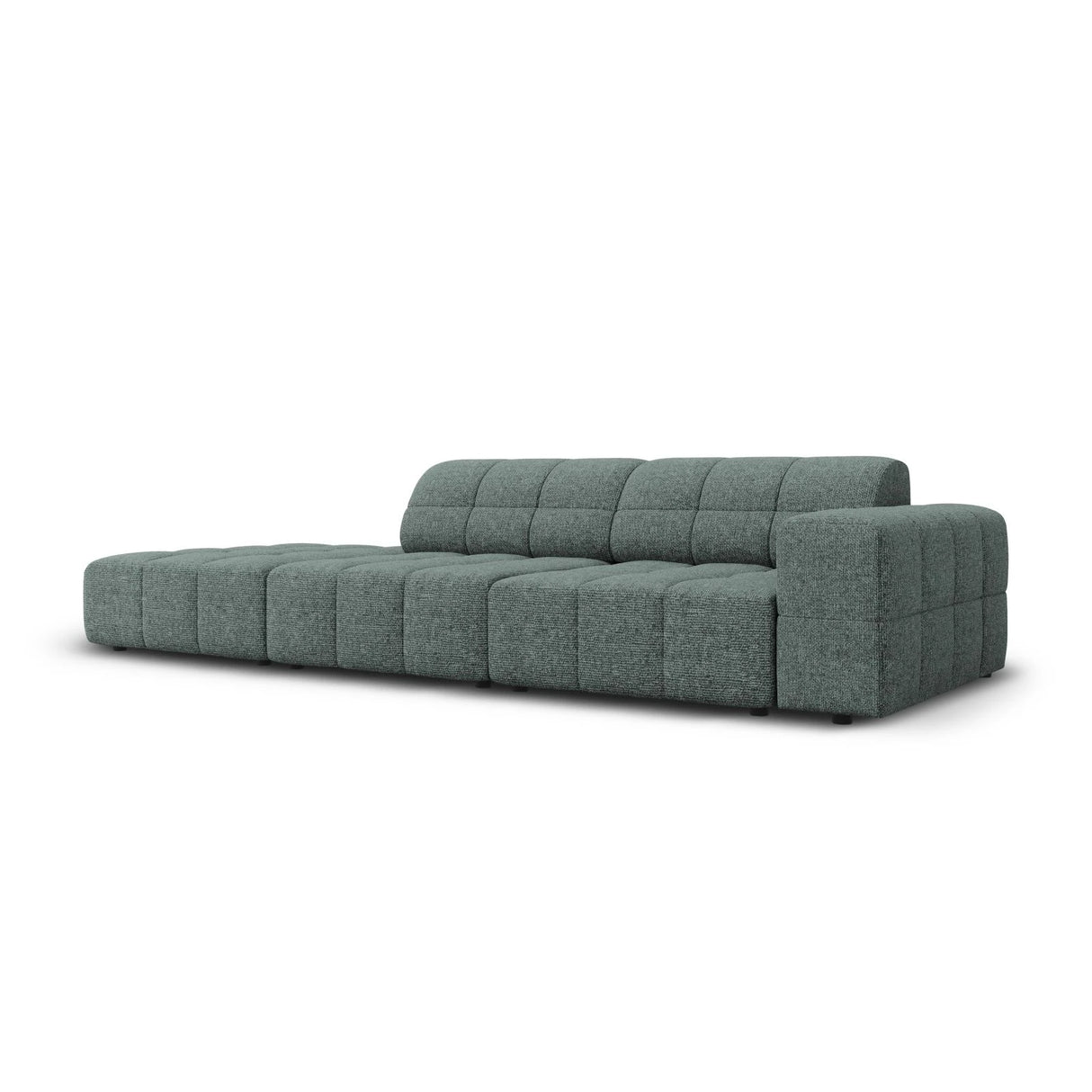 Jennifer 3-Sitzer Ecksofa, Linke Seite offen, mit Bezug aus Chenille (Haga 78) in Petrol, 262x102 cm – Bild 3