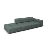 Jennifer 3-Sitzer Ecksofa, Linke Seite offen, mit Bezug aus Chenille (Haga 78) in Petrol, 262x102 cm – Bild 4