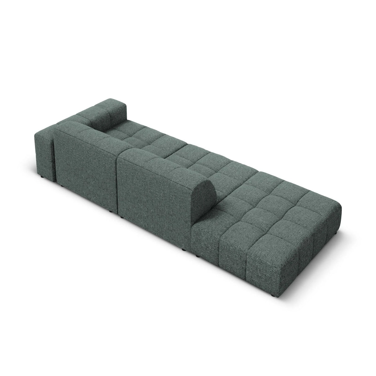 Jennifer 3-Sitzer Ecksofa, Linke Seite offen, mit Bezug aus Chenille (Haga 78) in Petrol, 262x102 cm – Bild 5