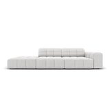 Jennifer 3-Sitzer Ecksofa, Linke Seite offen, mit Bezug aus Samt (Bluvel 03) in Silver, 262x102 cm – Bild 1