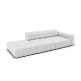 Jennifer 3-Sitzer Ecksofa, Linke Seite offen, mit Bezug aus Samt (Bluvel 03) in Silver, 262x102 cm – Bild 4