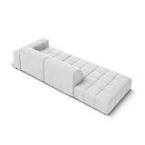 Jennifer 3-Sitzer Ecksofa, Linke Seite offen, mit Bezug aus Samt (Bluvel 03) in Silver, 262x102 cm – Bild 5